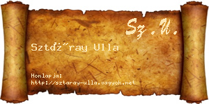 Sztáray Ulla névjegykártya